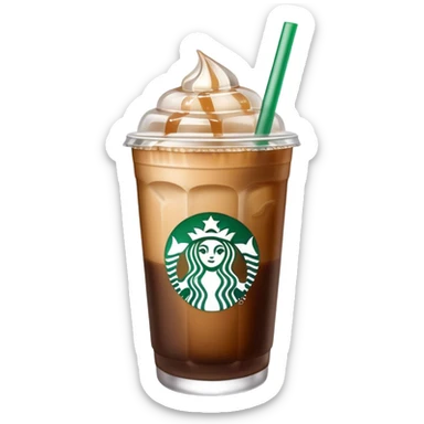 Starbuck ice coffee with ice cubes sticker