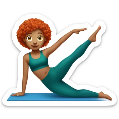 A red-haired girl doing Pilates sticker