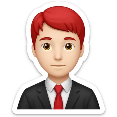 graduate student with red tie sticker