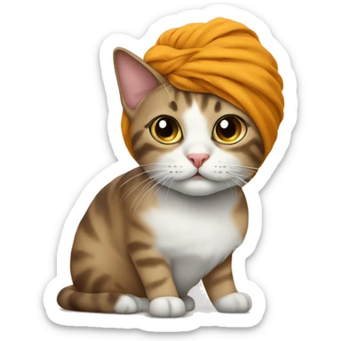 cat with turban sticker