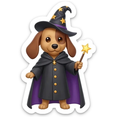 Dog wizard sticker