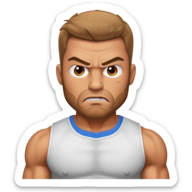 angry man with torso sticker