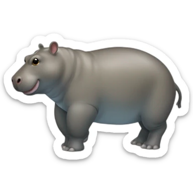 Un hippopotame sur une patte sticker