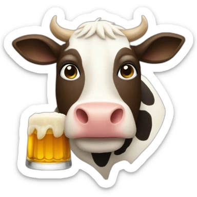 Vache qui bois une bierre sticker