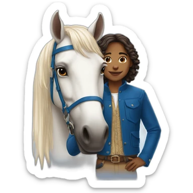 Le jeune Nicola à des grands chevaux bleu +🤩 sticker