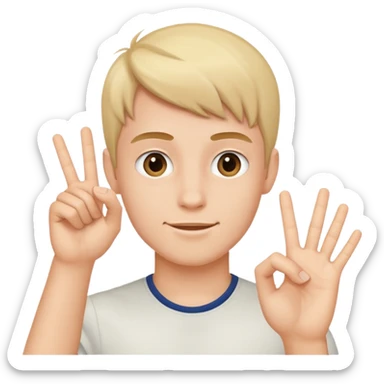 Un jeune homme qui fait le signe jul sticker