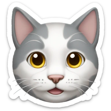 Gato gris y blanco llorando sticker