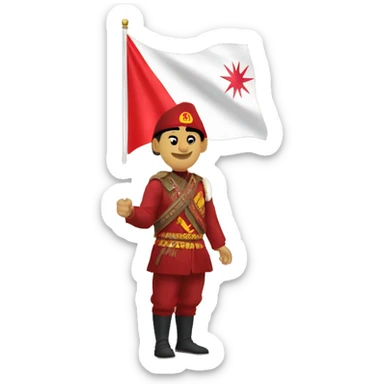 sadyr japarov with new flag of kyrgyzstan sticker