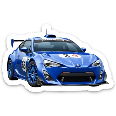 Sexy glossy dark blue 2025 Toyota 86 4-door rally racing car  sticker