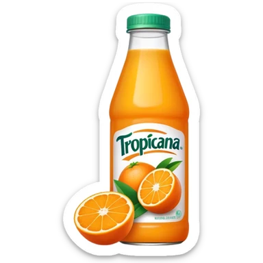 Tropicana bottle orange juice, fat bottle sticker