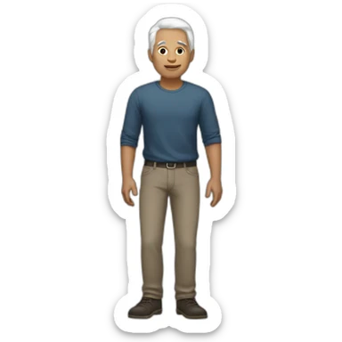 white-haired man without a leg sticker