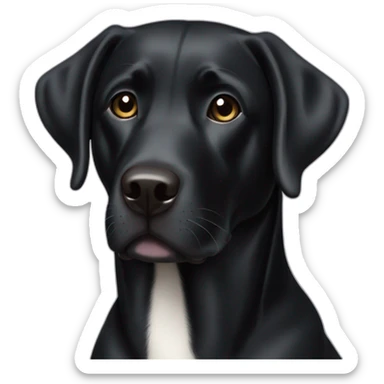 Black Labrador with white neck stripe sticker