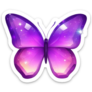 Purple-Shiny-Gem-Crystal-Glitter-Nebula-Gradient-Sparkle-Stars-Glossy-Butterfly sticker