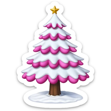 Christmas tree snow pink sticker