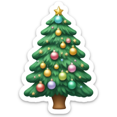 Christmas tree with pastel ornaments sticker