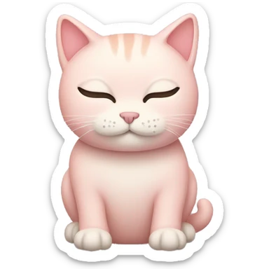 light pink cat, closed eyes sticker