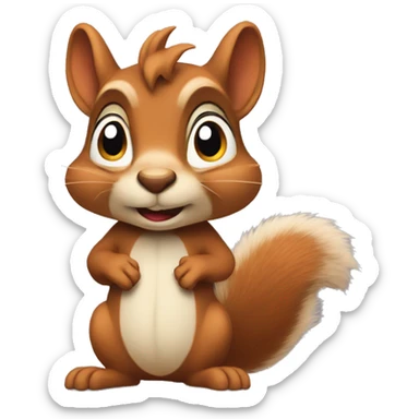 Squirrel shrugging shoulder sticker