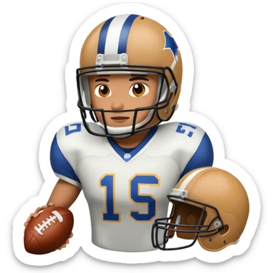 American football player in helmet and uniform sticker