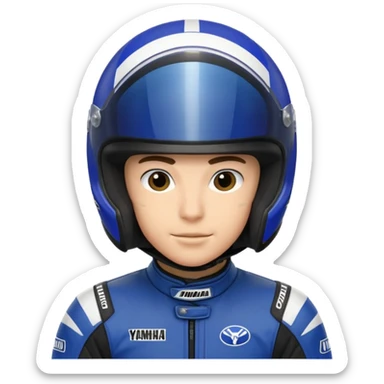 yamaha motorcycle racer with full face helmet sticker