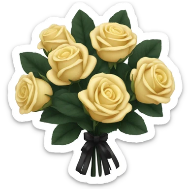 Black  roses bouquet  sticker