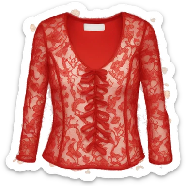 Red lace top  sticker