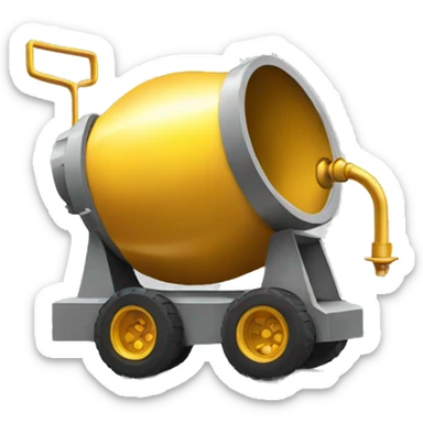 a cement mixer wearing gold jewelry sticker