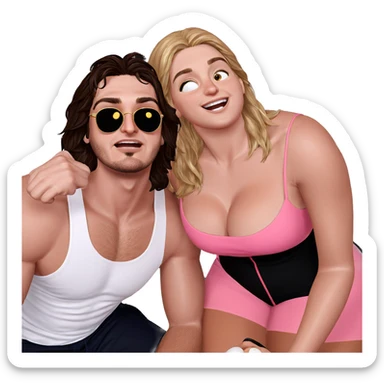 playful moment between two friends sticker