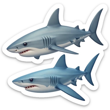 Shark and stingray sticker