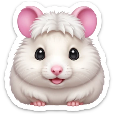 White pretty hamster emoji sticker