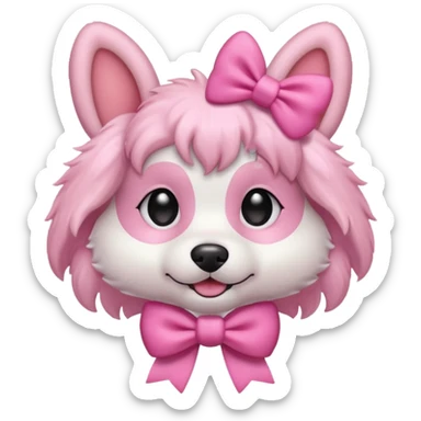 pink girly dog sticker