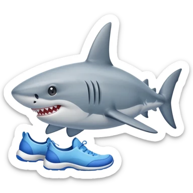 small shark with blue shoes sticker