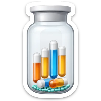 medicine pills in a flask sticker