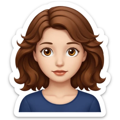 a beautiful girl with wavy volumes brown hazel hair, she has brown eyes  sticker