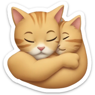 cats hugging  sticker