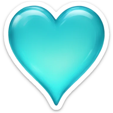 Glass Aqua heart sticker