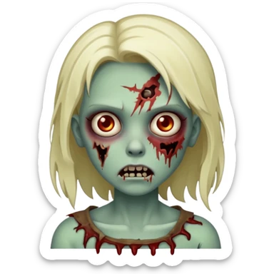 zombie girl with a scar sticker