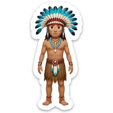 The full body of A native American Indian chief from the 1800s sticker