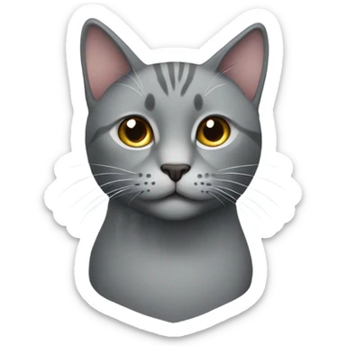grey cat sticker