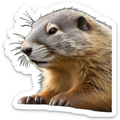A marmot taking a nap sticker