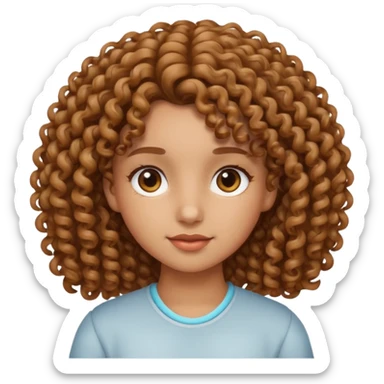 girl with light brown very curly hair and light brown skin sticker