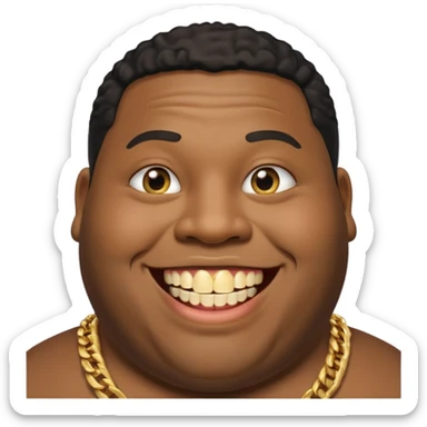 Fat black man missing half of front tooth sticker