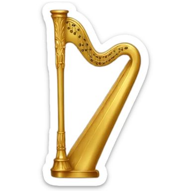 a gold harp sticker