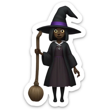Salem witch with gallows sticker