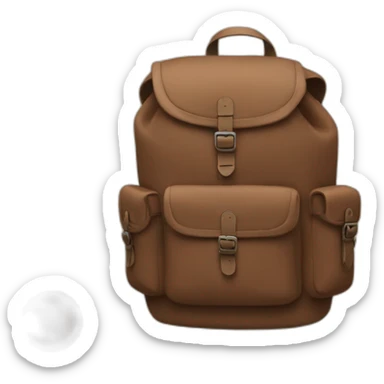 Brown adventure backpack with pokéball sticker