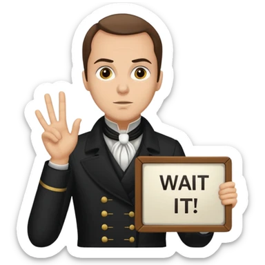 aaron burr holding a wait for it sign sticker