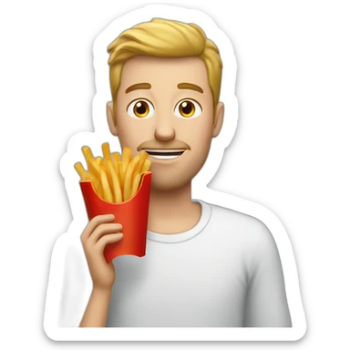 Belgian man eating fries sticker