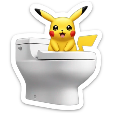 Pikachu qui est au toilettes sticker