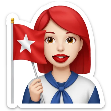 put the flag in her mouth sticker