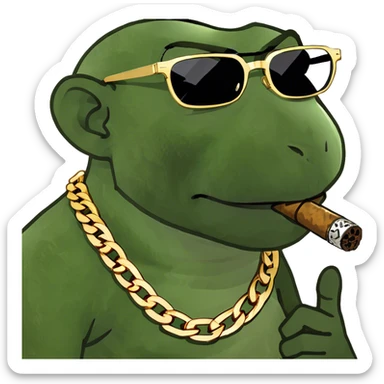 Boss monkey smoking with a gold chain and glasses on sticker