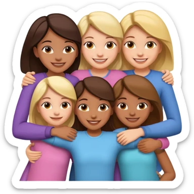 Girls with their arms around each other sticker